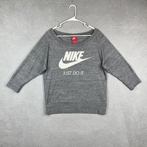 Nike Women's Medium Vintage Gym Pullover Sweater Heather Grey